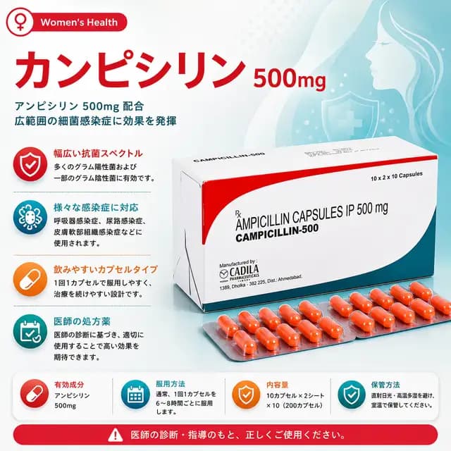 キャンピシリン500mgのパッケージ画像