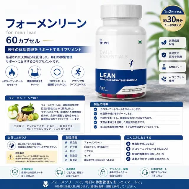 フォーメンリーン 60カプセルのパッケージ画像