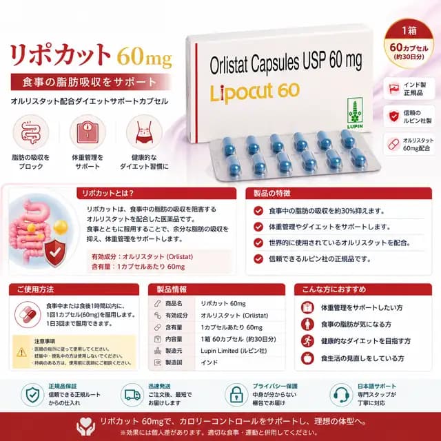 リポカット60mgのパッケージ画像