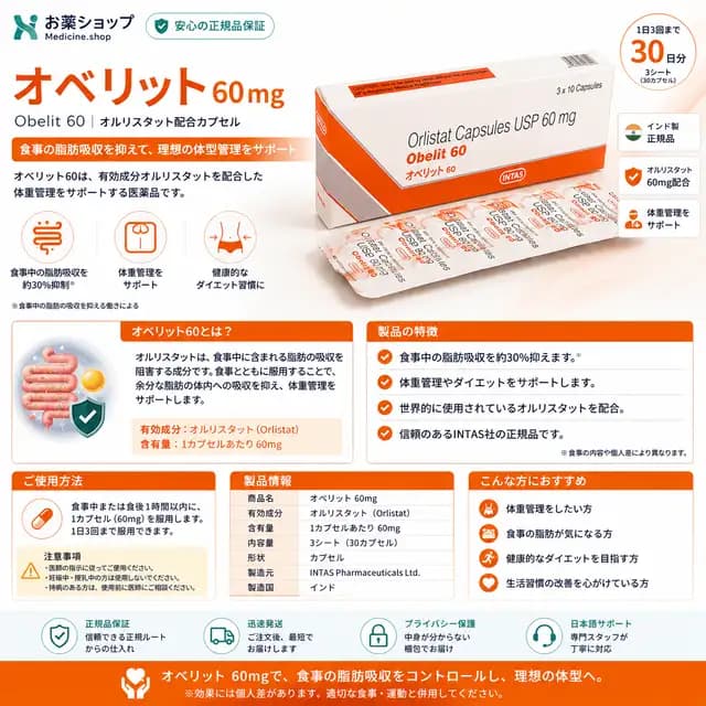オベリット60mgのパッケージ画像