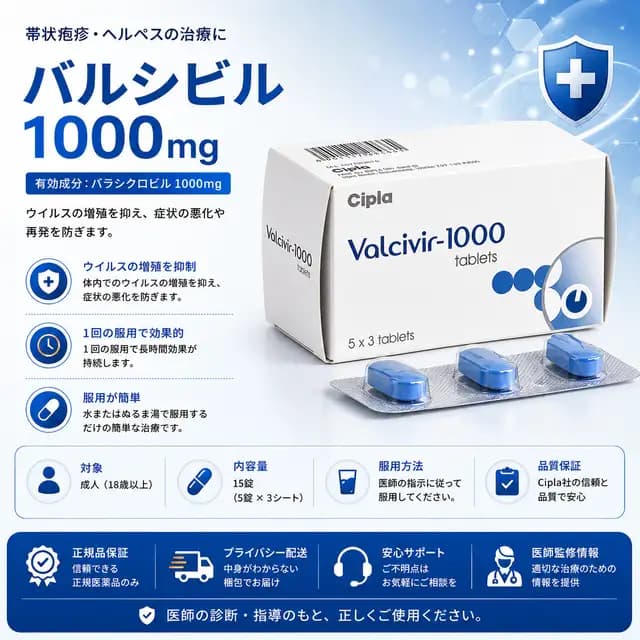 バルシビル1000mgのパッケージ画像